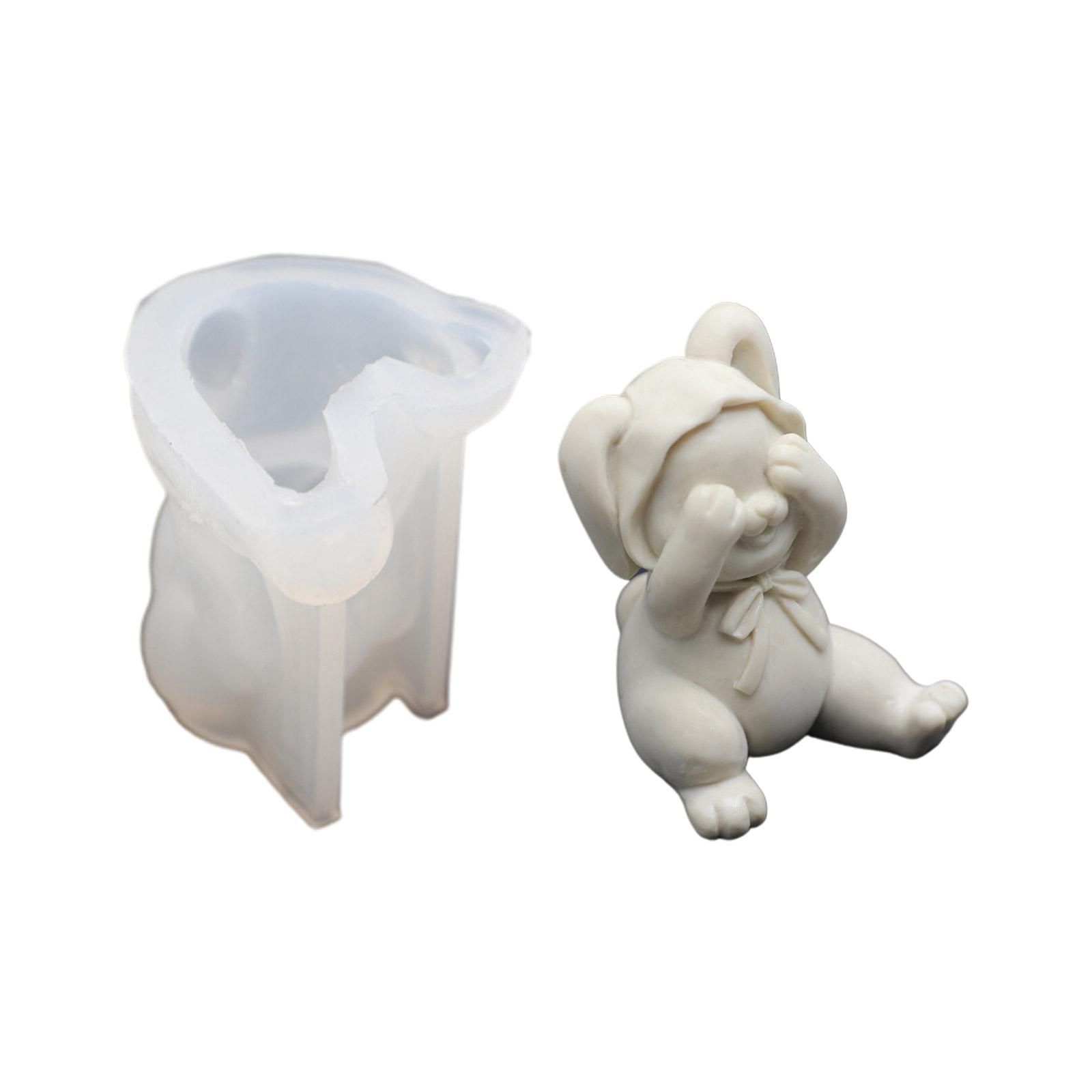 

Силиконовая форма Rogue-Rabbit, форма щурящегося кролика, форма для свечи, сделай сам, ручная работа, форма для ароматических свечей, многоразовый инструмент для рукоделия 1