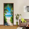 2pcs Tropical Beach Scenery Door Stickers 3D Wall Stickers Living Room Bedroom Entrance Decoration Stickers Self Adhesive Remova