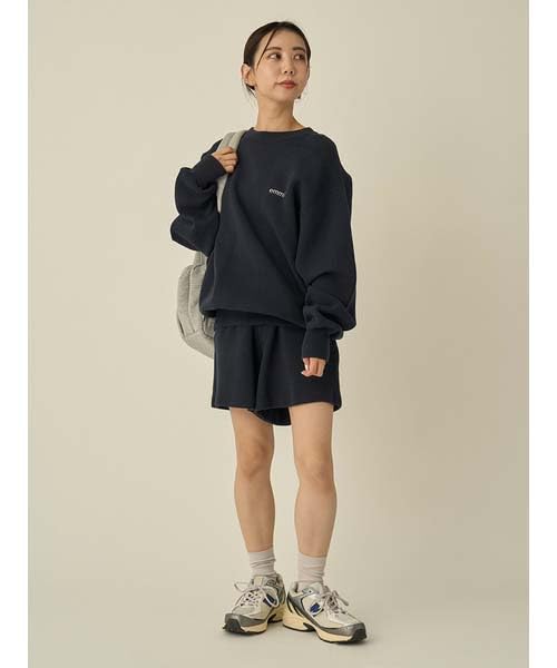 Atelier Logo Milano Rib Pullover 13WNT251063 DNVY [Emi] Women's