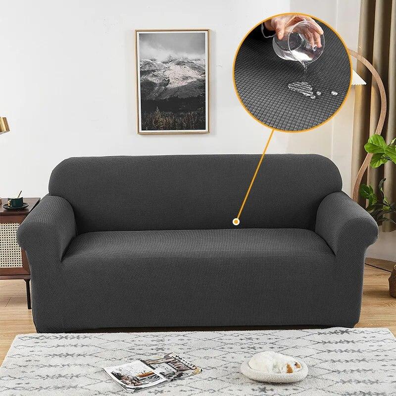 Waterproof Thick Sofa Covers For Living Room Jacquard Solid Color Couch Cover Corner Sofa Slipcovers L Shape Sofa Protector 1PC