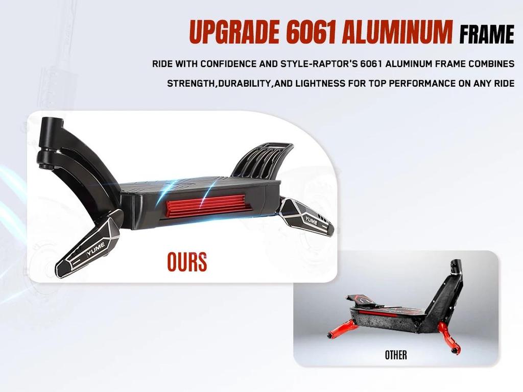 YUME Raptor Electric Scooter 6000W Motor 60V 30ah Electric Scooter 11 inch Tires Max Speed 80km/h Max Range 96KM Electric Scooter