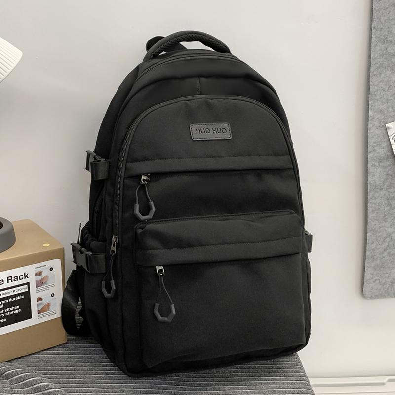 

Многослойный рюкзак для путешествий большой вместимости в стиле преппи для пары чёрный