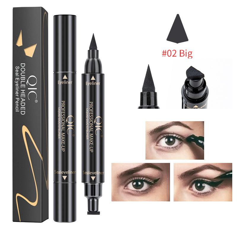 QIC 2-in-1 seal eyeliner pen quick-drying non-smudging waterproof eyeliner double head Eyeliner beauty 1