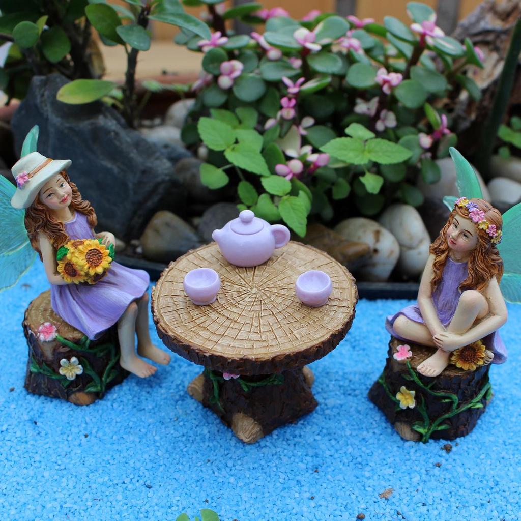 Outdoor Resin Flower Fairy Ornaments for Balcony and Garden Decor