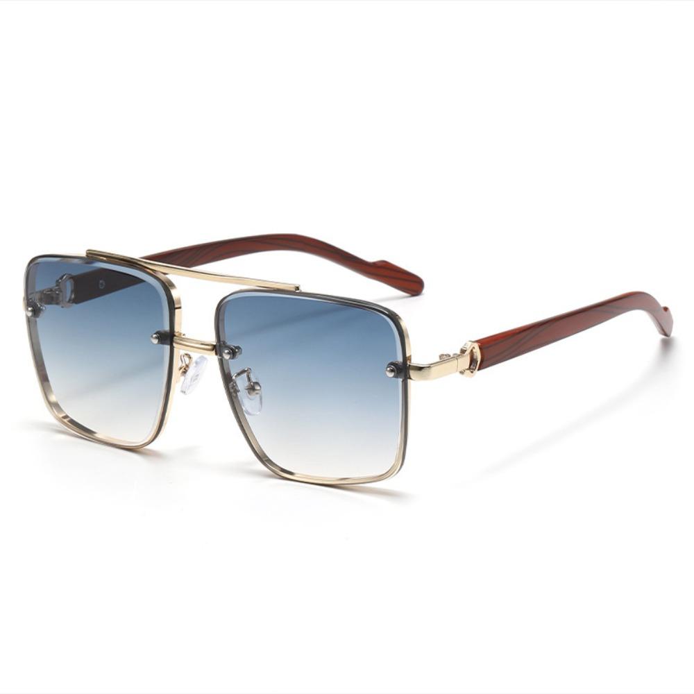 Zinc Zinc Alloy Double-bar Sunnies Eyewear Anti-UV Plain Glasses Unisex Polarized Sunglasses  Summer