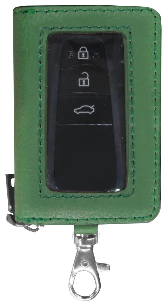 Snoopy key case, smart key compatible, round zipper, carabiner hook, key holder, popular character, SNOOPY, green, for women