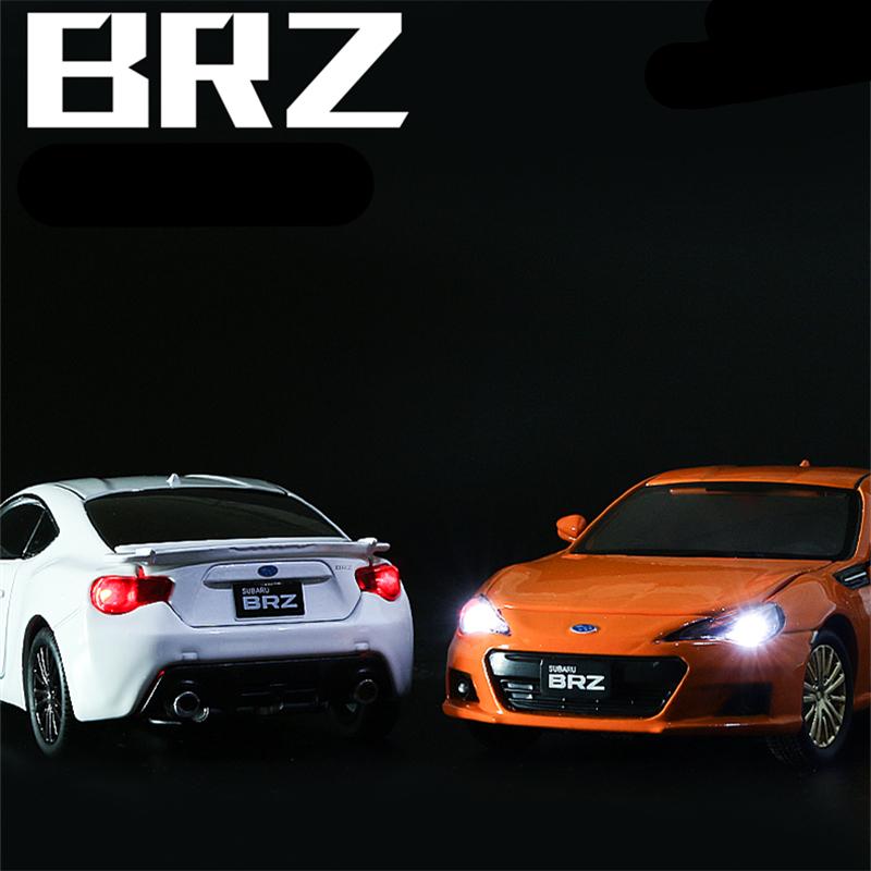 1/32 Subaru BRZ Alloy Sports Car Model Diecast Metal Toy Simulation Vehicles Sound Light Collection Series Boy for Childrens Toy Gift