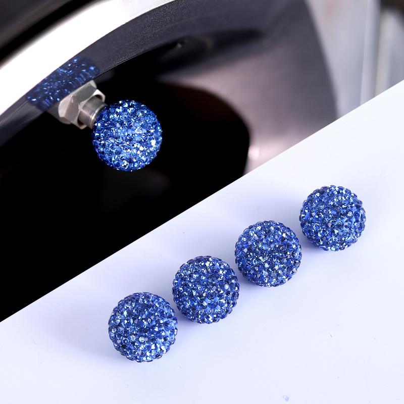 4Pcs/Lot Bling Rhinestone Universal Car Tire Valve Caps Crystal Diamond Shining Dustproof Valve Stem Caps Car Accessories