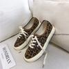 Fashion Women Sneakers 2025 Leopard Canvas Lace Up Ladies Flats Outdoor Running Walking Shoes Comfortable Breathable Female Footwear