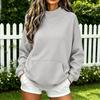 Women's Color Round Neck Loose Fit Long Sleeve Pullover Sweatshirt for Everyday Wear