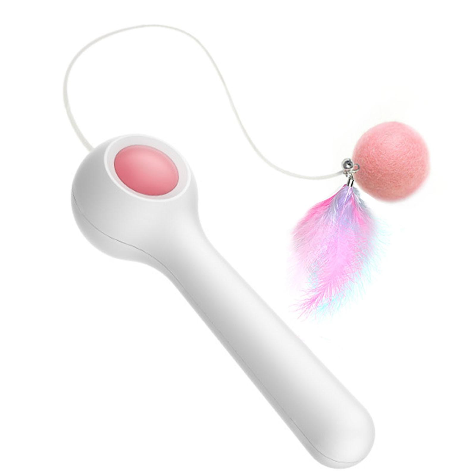 

Creative Automatic Retractable Feather Replaceable Cat Ball cute Pet Toy розовый