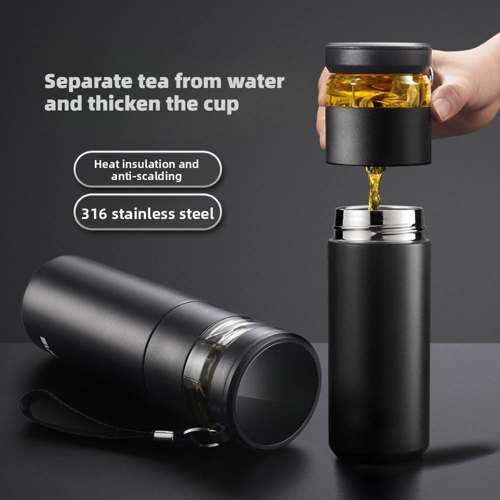 Multi-functional outdoor tea-water separation insulated cup, 316 stainless steel water cup, household thickened cup, tea cup