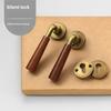 Middle Ancient Style Indoor Door, Walnut Wood Grain Bedroom Door Handle, Door Lock, Room Use, Silent Split Handle Lock