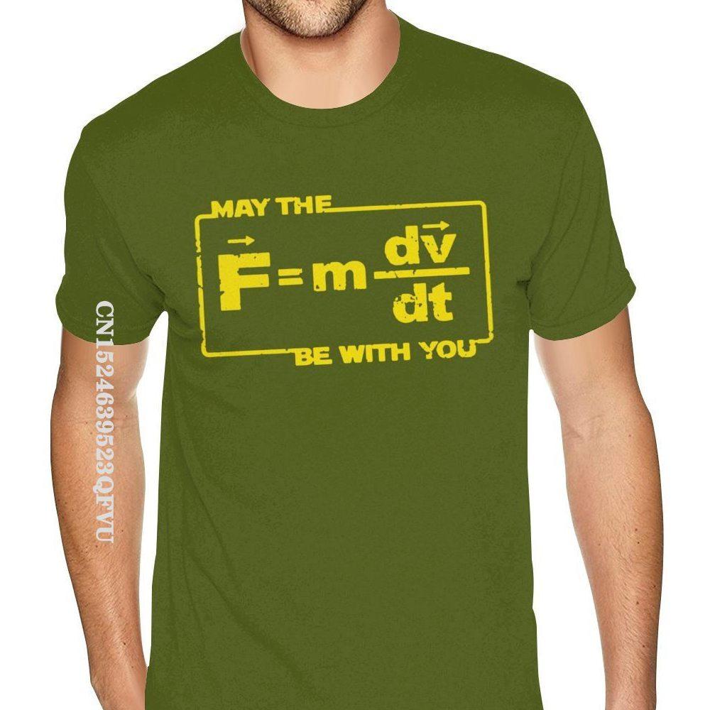 Oversized May The Force Star Equation Funny Space Physics Humor Wars T Shirt Homme Simple Design Gothic Style Anime Tshirt