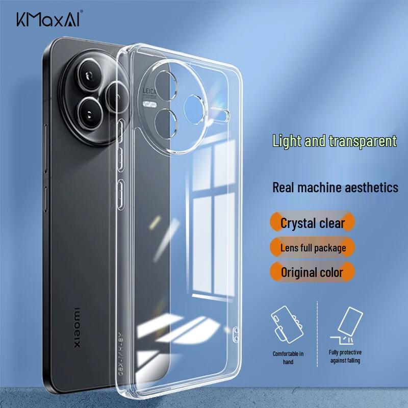 KMaxAI Clear TPU Phone Case with Full Lens Protection