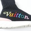 Great LOUIS VUITTON Sneakers Logo Socks Black Women 37.5 Used