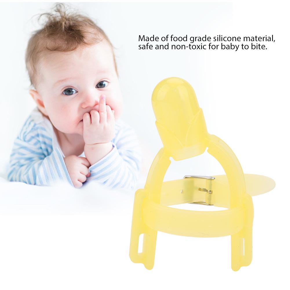 Daumenlutschen Finger oder Silikon Beißring für Babys Säuglinge (Gelb)