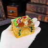 Enamel Color Small and Delicate Color Peacock Square Jewelry Box Wedding Ring Box Birthday Gift Household Jewelry Storage Box
