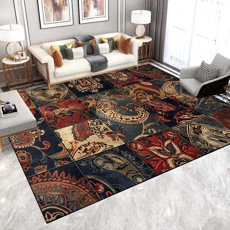 Teppiche im abstrakten Stil für Wohnzimmer Nordische leichte Luxusdekoration Leicht zu reinigende Teppiche Rutschfeste Sofa-Bereich Schlafzimmer Bodenmatten