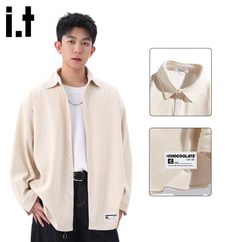 CHOCOOLATEit Men's Corduroy Long-Sleeve Shirt Jacket