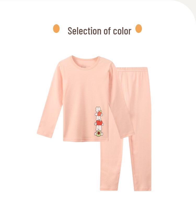 A-Class Combed Cotton Girls' Long Sleeve Pajama Set - Autumn/Winter Warm, Cute Design