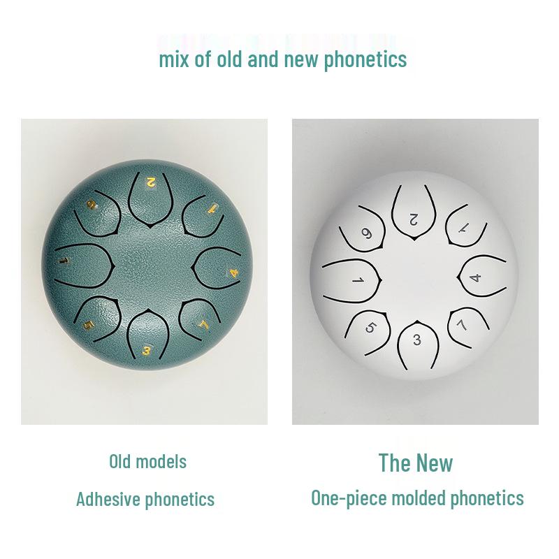 6palcový 8tónový ocelový ruční buben pro děti - Éterický perkusionální nástroj s designem lotosu