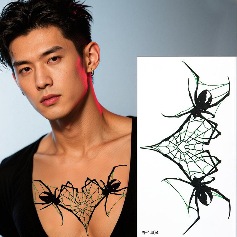 Halloween Tattoo Sticker Waterproof And Sweat-Proof Simulated Spider Skull Temporary Tattoo Sticker Party Performance