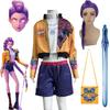 Haine pentru Copii KPop Demon Hunter Rumi Cosplay Spectacol Scenă Petrecere Halloween Carnaval Costum Perucă Mască Spadă Gonflabilă Gratuit