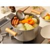 Wahei freiz Made In Japan I Want To Keep Using It for a Long Time Deep Type Pot 22cm IH Compatible Stainless Steel Wooden Handle Chitose Two-handed
