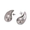 Trendy Water Drop C-Shaped Lightweight Stud Earrings with Versatile Bean Ear Cuffs