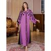 Cross-Border New Middle East Clothing Patchwork Robe Rope Embroidery Dubai Travel Leisure Arab Robe Dress Dress
