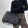 Ladies' Fashionable Solid Color Leather Tote Bag, Large Capacity Retro High-end Commuting Shoulder Bag