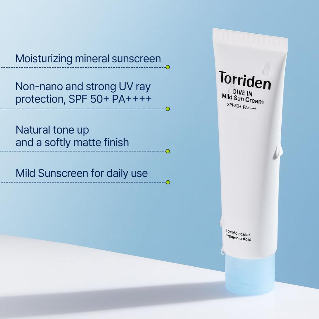 Torriden Mild Sun Cream 60ml Cream / Sunscreen/Sun / SPF50+ PA++++ [Official/Genuine Product]