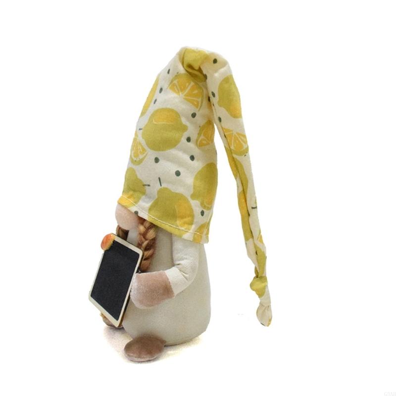 G5AB Stuffed Swedish Gnome Colorful Lemon Gnome Spring Celebration Decors Artificial Gift for Women Family Colleague