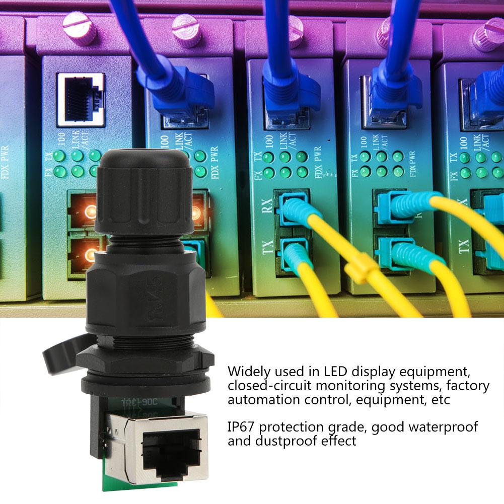 RJ45 90 stupňů RJ45 Konektor 8 pinů Síťový můstek Vodotěsný konektor Konektor