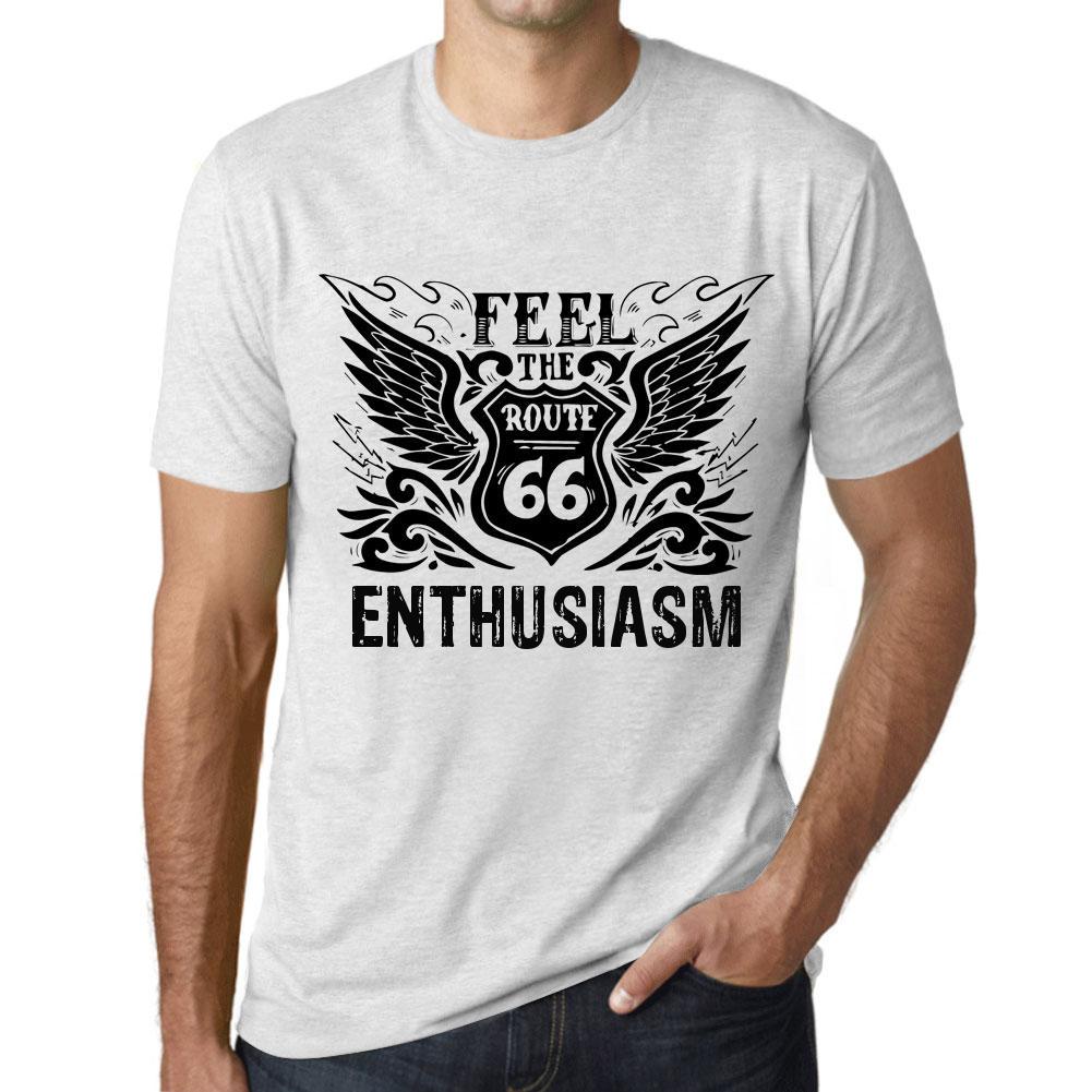 Vintage Tee-skjorte for menn Grafisk T-skjorte Feel The Enthusiasm Vintage White