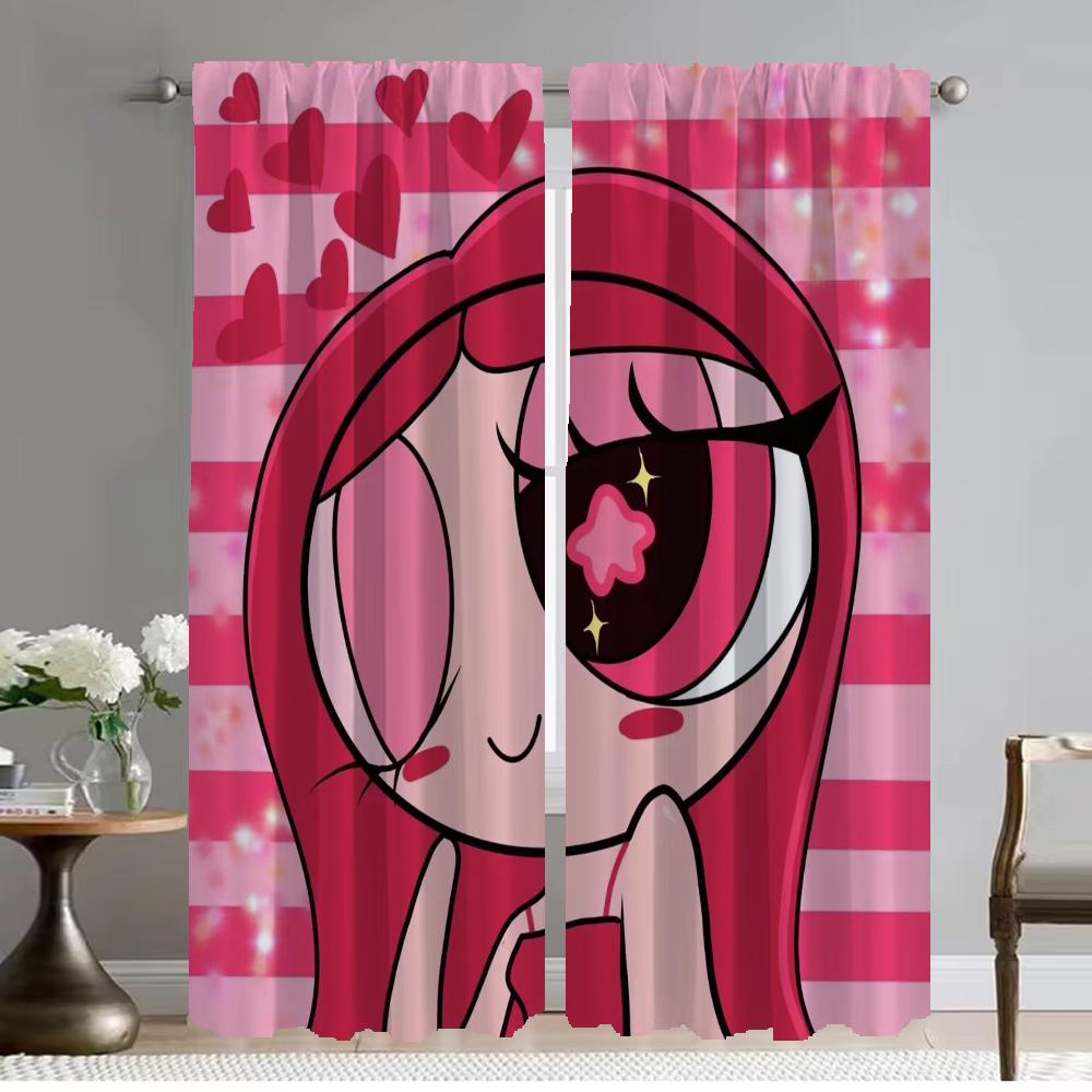 PowerPuff Girls Partition Blackout Curtains for Living Room Home Interior Curtains 2 Pieces Shades Window Curtain Kitchen Camera