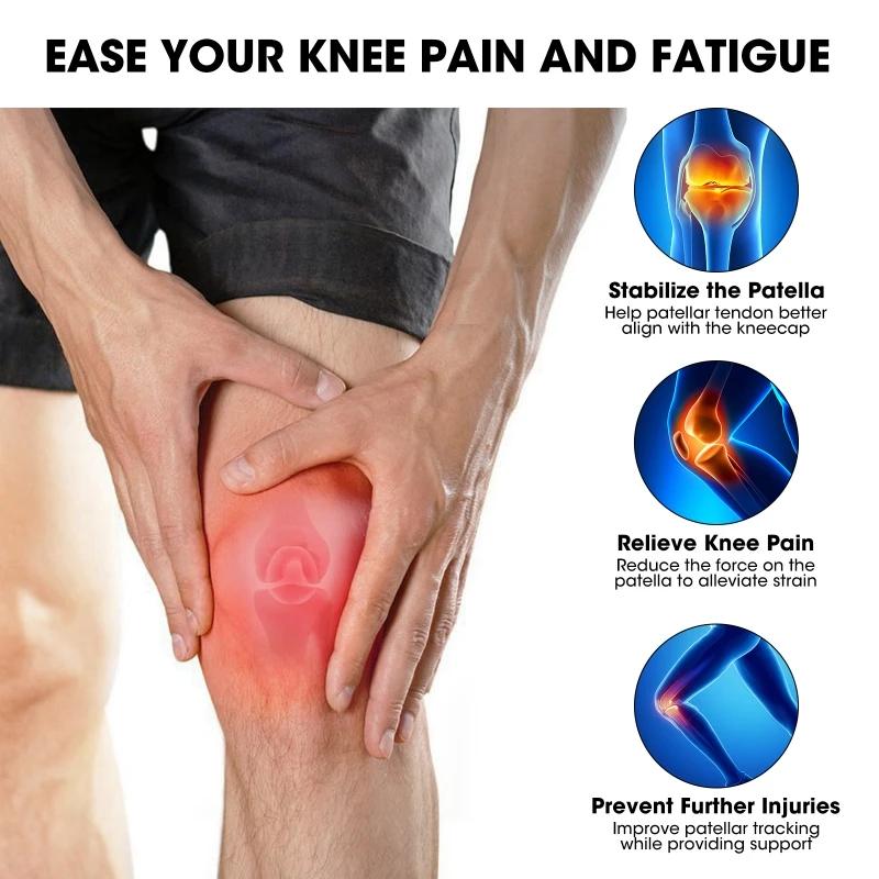 Breathable Shock Absorption Stabilizer with Silicon Rubber Pad for All of SportsPatella Tendon Knee Strap for Pain Relief