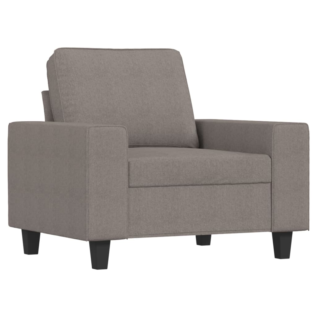 Armchair with Footstool Taupe 60 cm Fabric