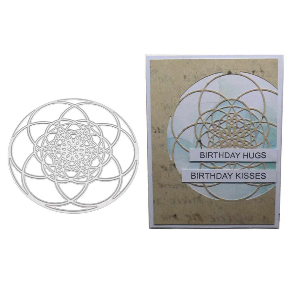 Překrývající se kruhové rámečky Kovová stříbrná šablona Embosování Vyřezávací šablony Pro DIY Scrapbooking Papírové Album Výrobu Karet