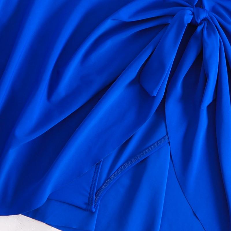 2025 Ruffle Sleeve One Piece U Neck Swimsuit Women Solid Beach Dress Swimwear Female Bathers Swimming Bathing Bodysuit Summer