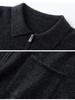 Women's Polo Neck Half-Zip Cashmere Sweater - Light, Elegant, Long Sleeve Pullover for Autumn/Winter.