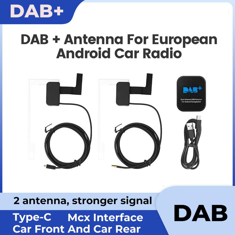 MEKEDE Dual Antenna DAB+ Adapter for EU Digital Radio Universal Android Car Radio Navigation Type-C MCX SMA SMB Interface