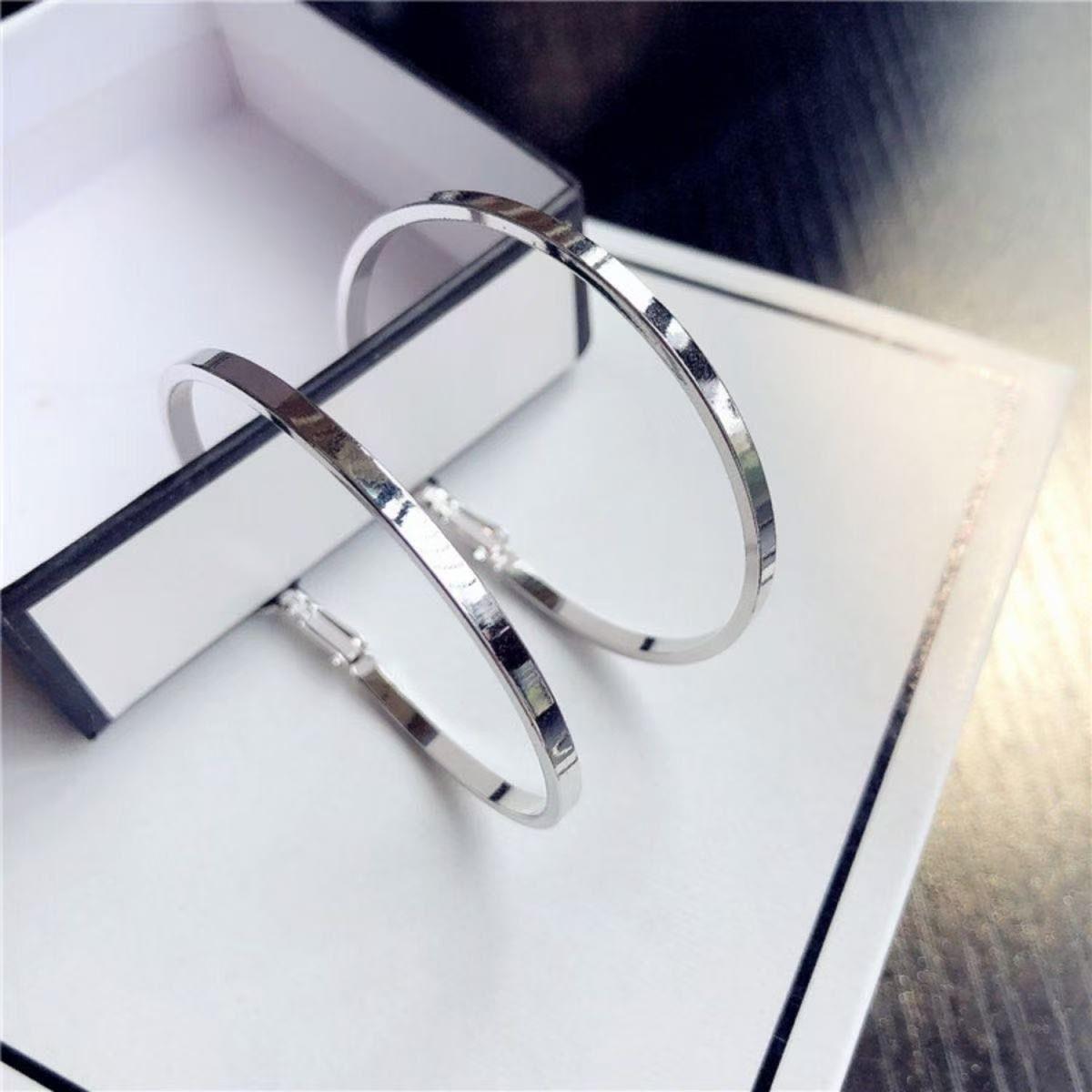Elegant Large Silver Hoop Earrings - Minimalist  Stylish Design