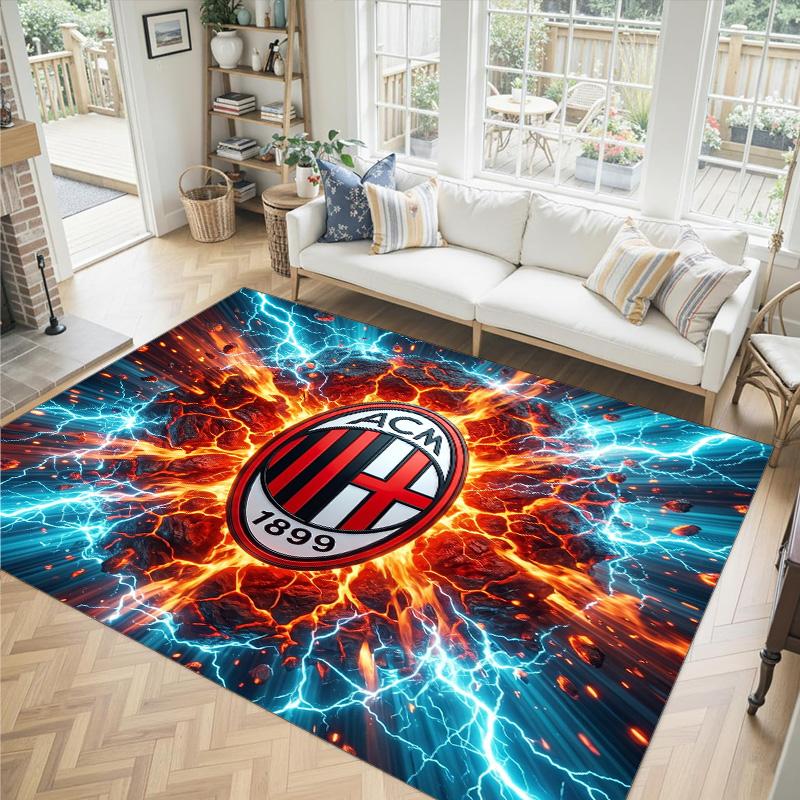 AC Milan Design Crystal Velvet Carpet Cozy Non?Slip Printed Rug For Bedroom Living Room Entrance