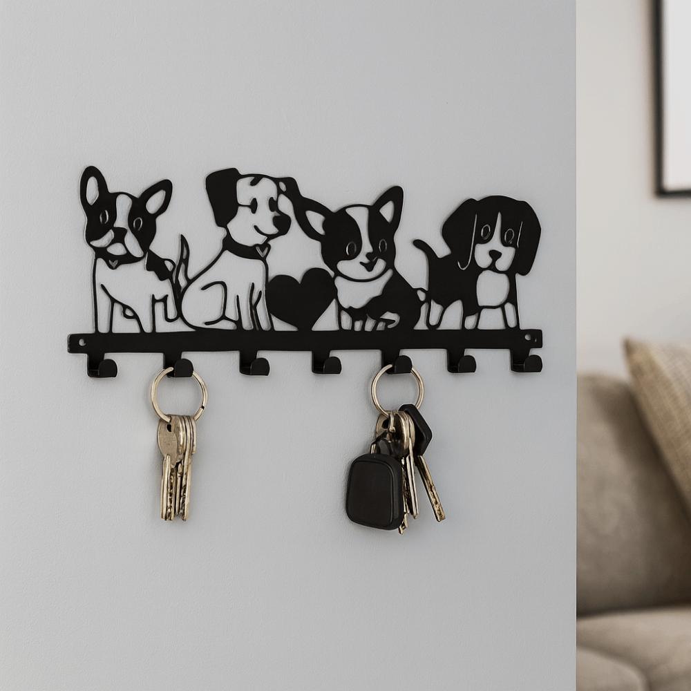 Iron Cartoon Dog Coat Hook Nordic Key Holder Durable Clothes Storage Rack Entryway