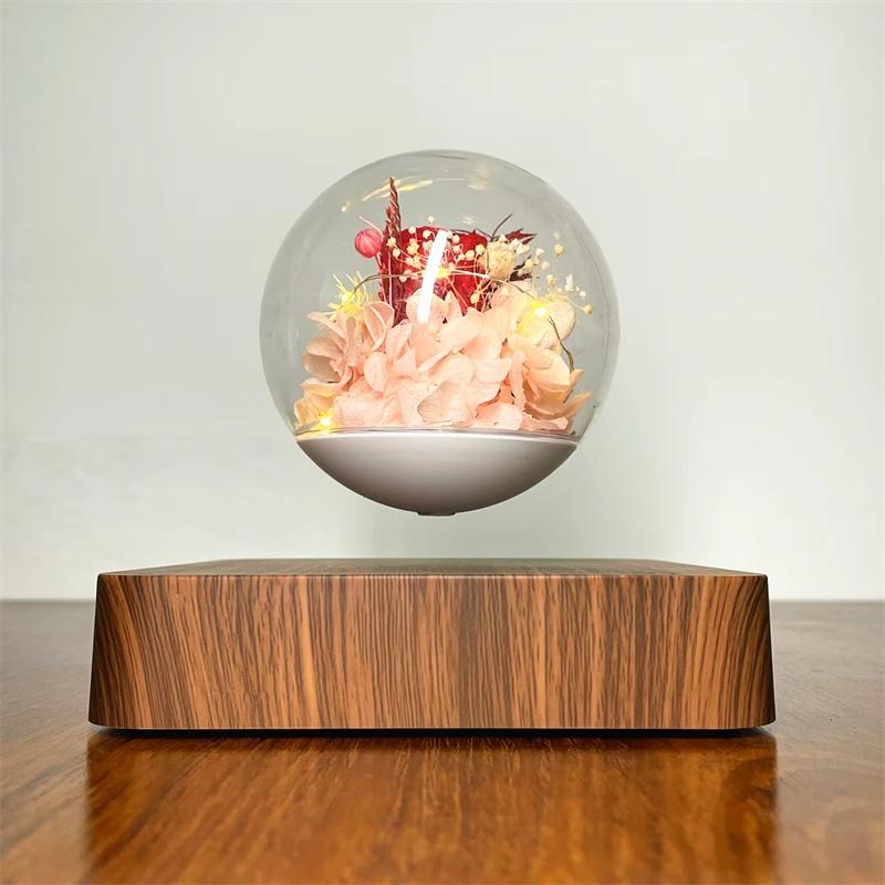 Lâmpada de Rosa Levitante Magnética Presente Personalizado Lâmpada de Flor Preservada Pequena Luz de Noturna Presente para Mulheres Dia das Mães Decoração de Casa