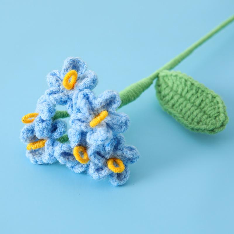 1pc Crochet Flowers Finished Bouquet  Handwoven Knitted Graduation Flower Cute Artificial Decorative Flowers Wedding Home Decor