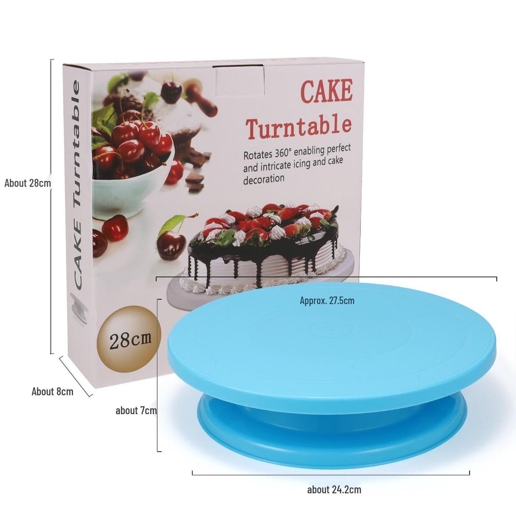 Rotating Cake Decorating Stand - Lightweight & Stable Plastic Turntable
