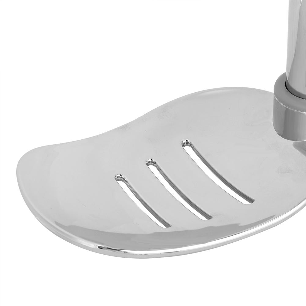 Stainless Steel Lift Type Shower Slide Bar Holder with Rod Soap Dish Suction Cup Install